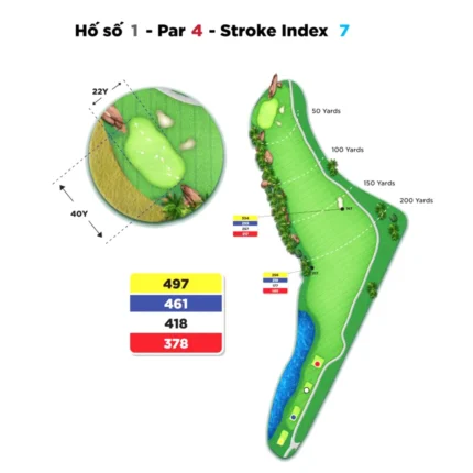 Hố 01 Queen Course Sân Golf Hoàng Gia - Sân Golf Yên Thắng - Royal Golf Ninh Binh Alegolf