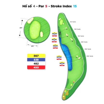 Hố 04 Queen Course Sân Golf Hoàng Gia - Sân Golf Yên Thắng - Royal Golf Ninh Binh Alegolf