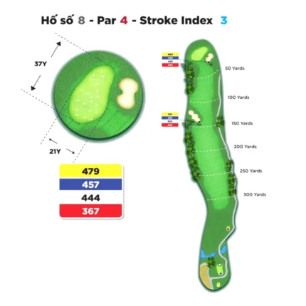 Hố 08 Kings Course Sân Golf Hoàng Gia - Sân Golf Yên Thắng - Royal Golf Ninh Binh Alegolf