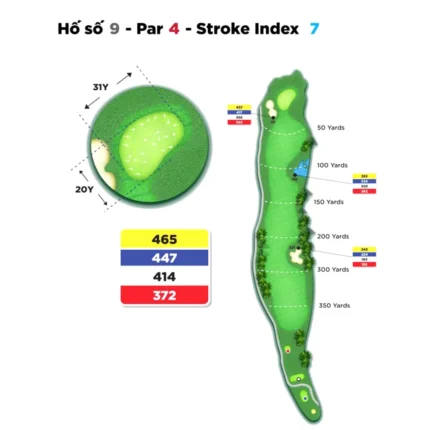 Hố 09 Kings Course Sân Golf Hoàng Gia - Sân Golf Yên Thắng - Royal Golf Ninh Binh Alegolf