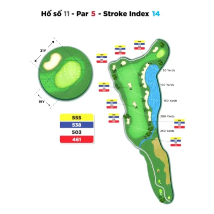 Hố 11 Kings Course Sân Golf Hoàng Gia - Sân Golf Yên Thắng - Royal Golf Ninh Binh Alegolf