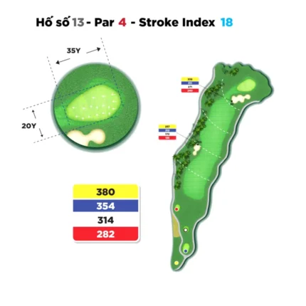 Hố 13 Kings Course Sân Golf Hoàng Gia - Sân Golf Yên Thắng - Royal Golf Ninh Binh Alegolf