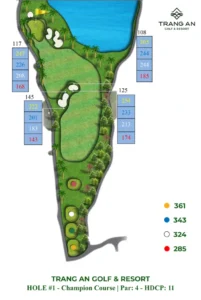 Hình ảnh hố golf 1 của sân golf Tràng An Ninh Bình