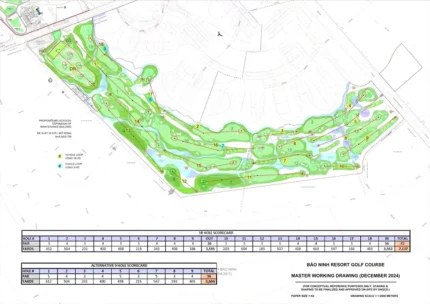 Bản đồ tổng thể sân Blue Diamond Golf Links Quảng Bình - Sân golf Bảo Ninh Alegolf