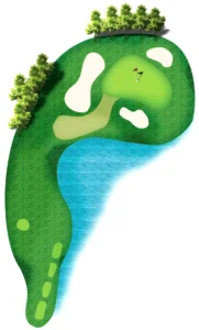 Bản đồ hố 08 - sân golf Đồng Mô - BRG Kings Island Golf Resort - Lakeside - Alegolf