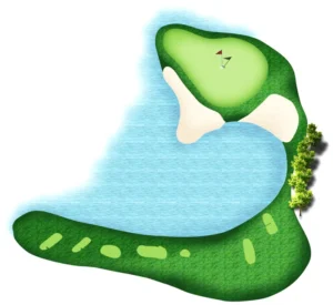 Bản đồ hố 16 - sân golf Đồng Mô - BRG Kings Island Golf Resort - Lakeside - Alegolf