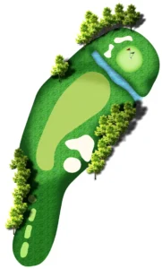 Bản đồ hố 18 - sân golf Đồng Mô - BRG Kings Island Golf Resort - Lakeside - Alegolf