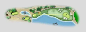 Sân Phía Nam Hình Ảnh Bản Đồ Hố Số 04 Sân Golf BRG Hà Nam - Legend Valley Country Club Alegolf