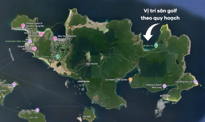 Sơ đồ vị trí quy hoạch sân golf Vinpearl Hòn Tre